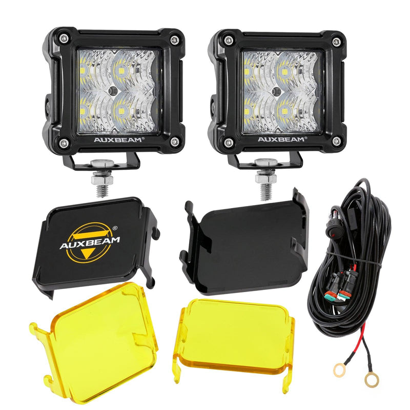 Load image into Gallery viewer, 3 Inch 40W LED Pods Light Spot/Flood Multicolor frame with wiring harness for SUV ATV UTV Trucks Pickup Boat
