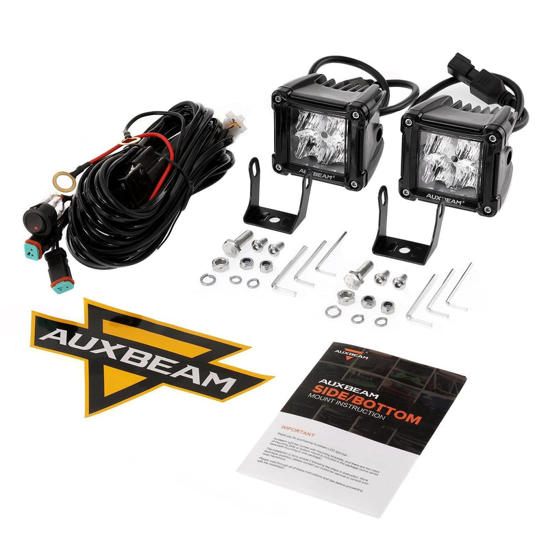 Load image into Gallery viewer, 3 Inch LED Pods Light Spot/Flood Beam with Wiring Harness &amp; LED Pod Lights Mounting Brackets Combo for 2014-2021 Polaris RZR 900 1000 ＆ TURBO RI
