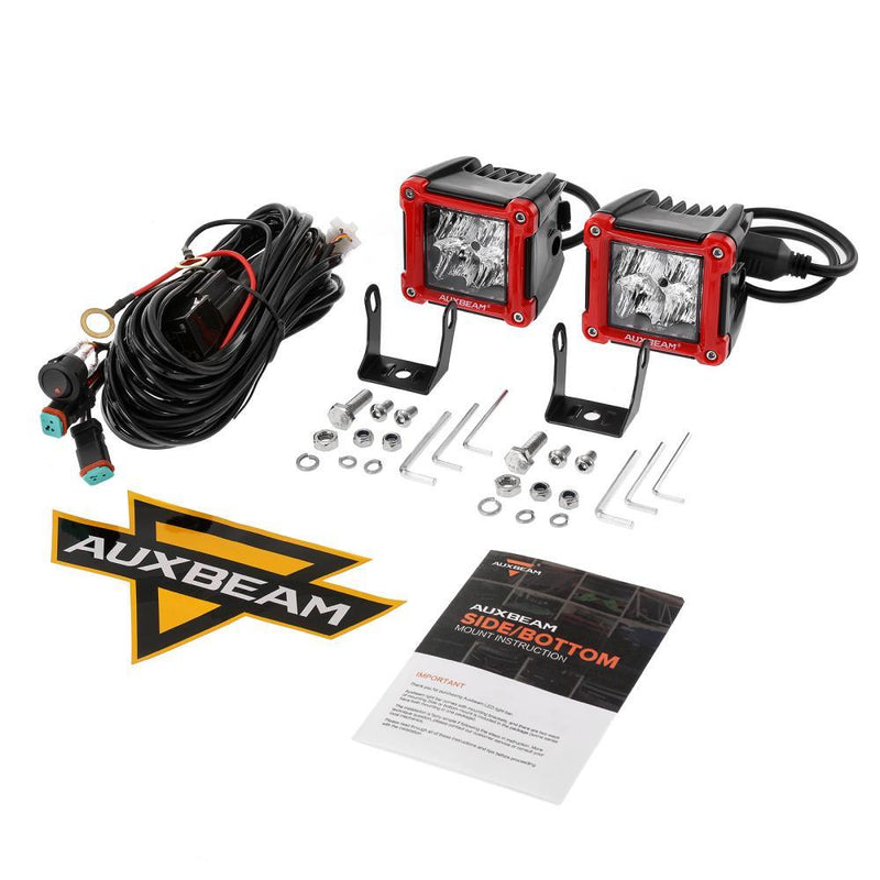 Load image into Gallery viewer, 3 Inch LED Pods Light Spot/Flood Beam with Wiring Harness &amp; LED Pod Lights Mounting Brackets Combo for 2014-2021 Polaris RZR 900 1000 ＆ TURBO RI
