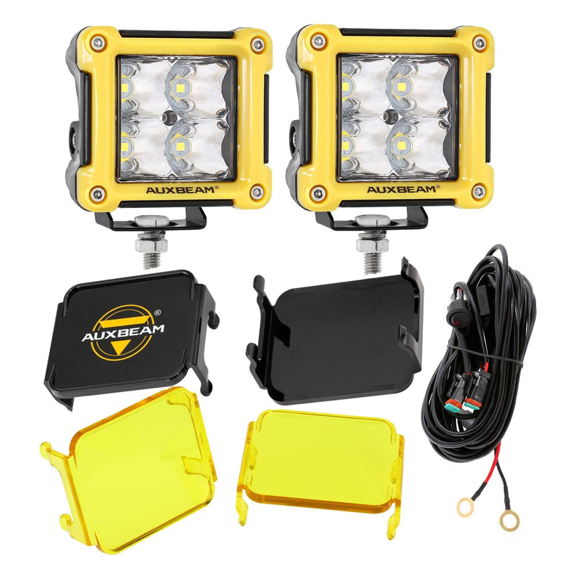 Load image into Gallery viewer, 3&quot; 40W LED Pods Light Spot/Flood Multicolor frame with wiring harness for JEEP
