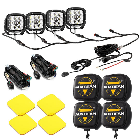 XP-ULTRA Series 5 Inch 110W 11000LM White/Amber LED Driving Lights Pods Light