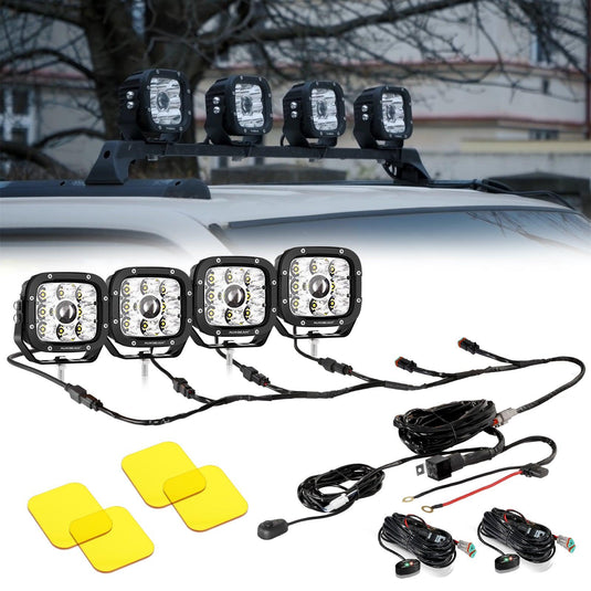 XP-ULTRA Series 5 Inch 110W 11000LM White/Amber LED Driving Lights Pods Light