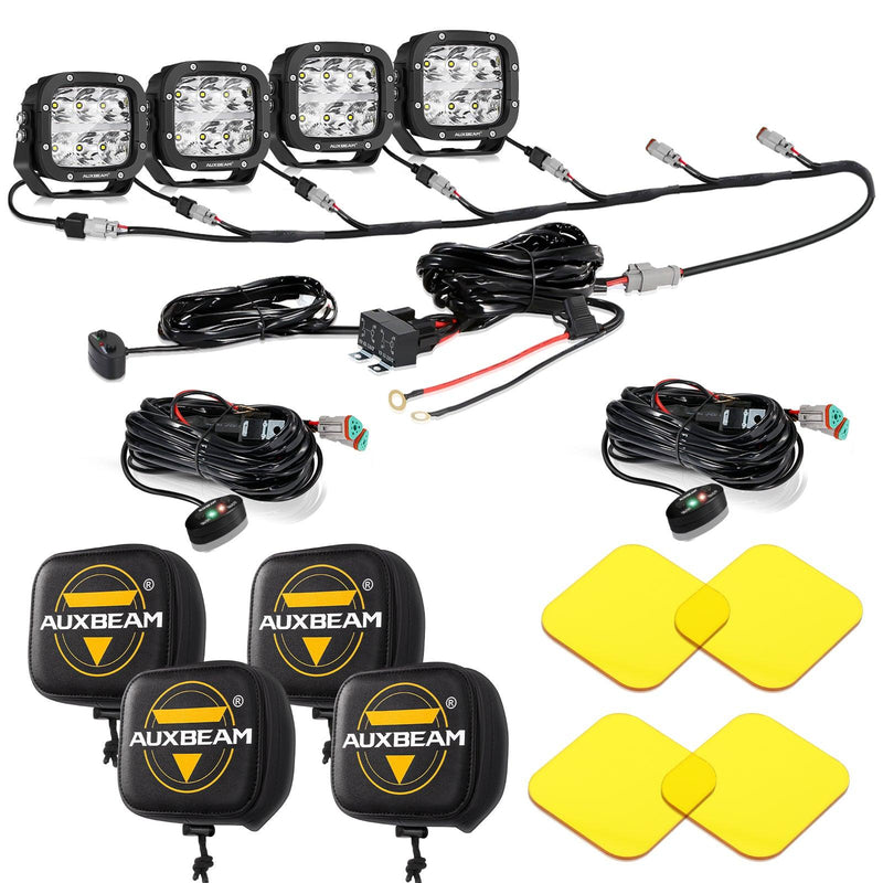 Load image into Gallery viewer, XP-ULTRA Series 5 Inch 132W 15600LM White/Amber LED Pods Driving Light with Amber DRL
