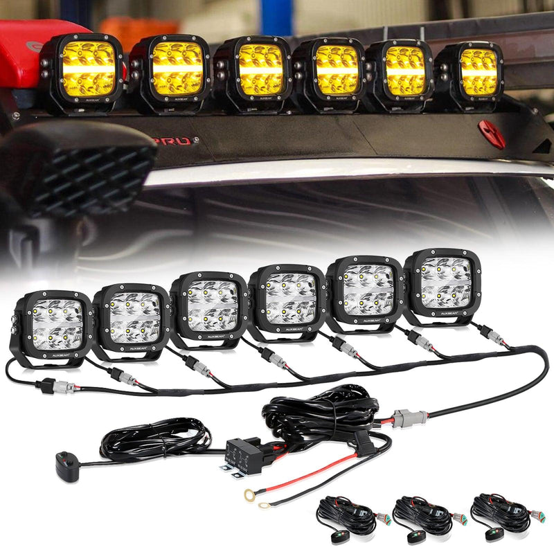 Load image into Gallery viewer, XP-ULTRA Series 5 Inch 132W 15600LM White/Amber LED Pods Driving Light with Amber DRL
