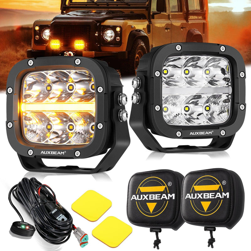 Load image into Gallery viewer, XP-ULTRA Series 5 Inch 132W 15600LM White/Amber LED Pods Driving Light with Amber DRL
