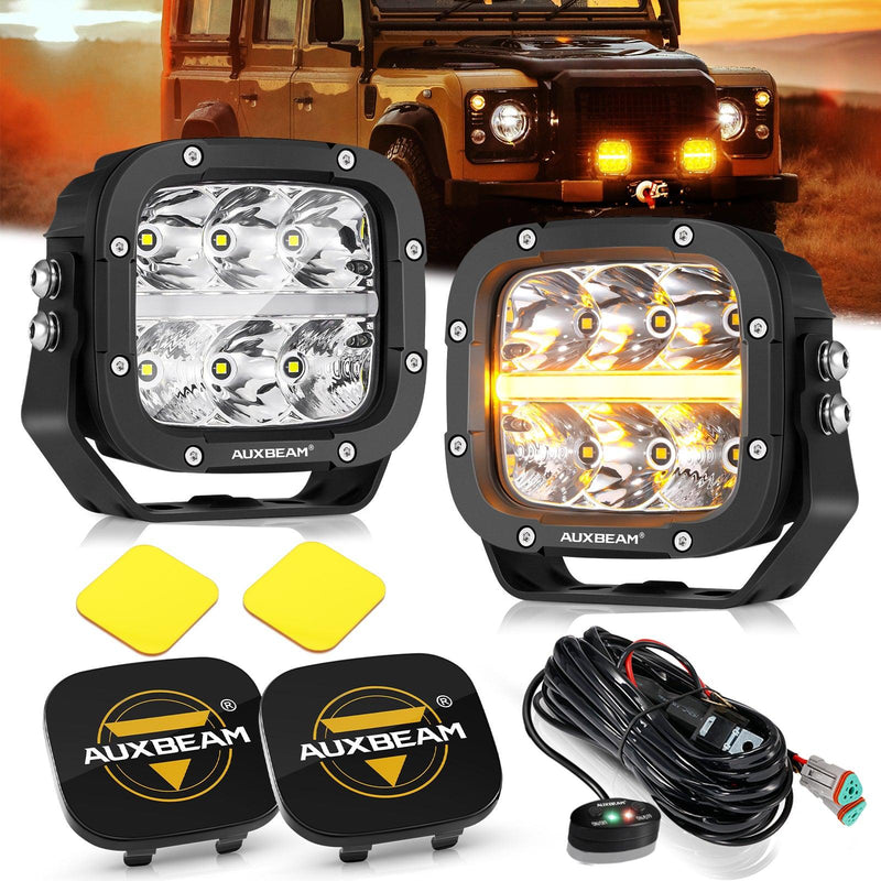 Load image into Gallery viewer, XP-ULTRA Series 5 Inch 132W 15600LM White/Amber LED Pods Driving Light with Amber DRL
