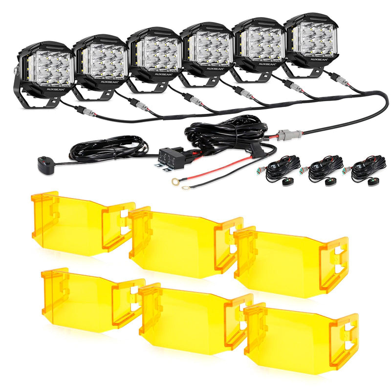 Load image into Gallery viewer, V-MAX Series Combo Beam Side Shooter LED Pod Lights with Amber DRL
