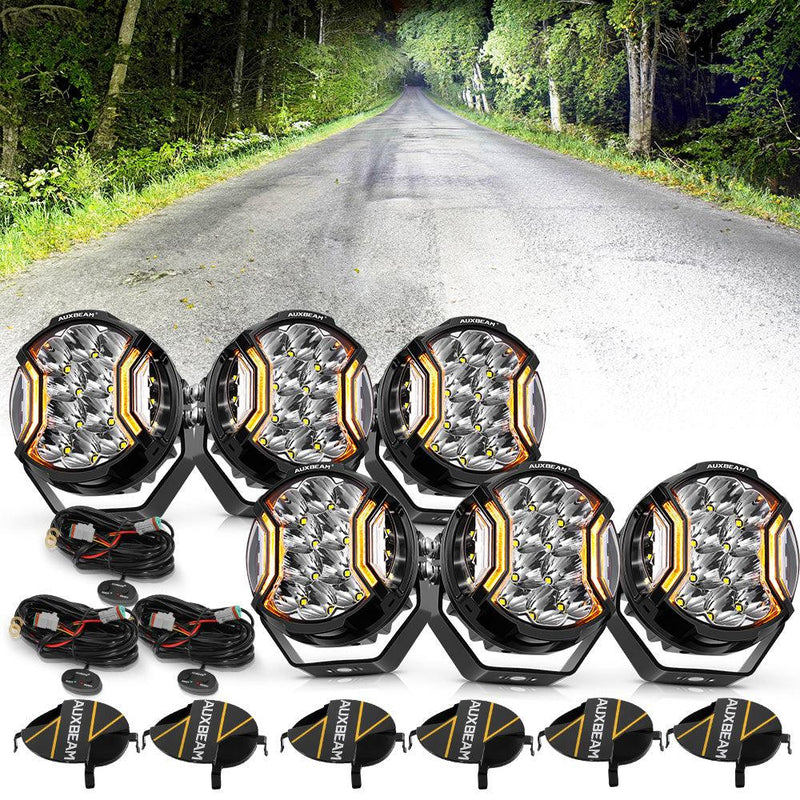 Load image into Gallery viewer, V-ULTRA Series LED Side Shooter Amber/White Pod Lights with Amber DRL
