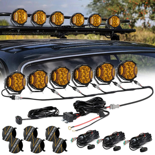 V-ULTRA Series | 5 Inch 172W LED Side Shooter Amber Pod Lights with Amber DRL