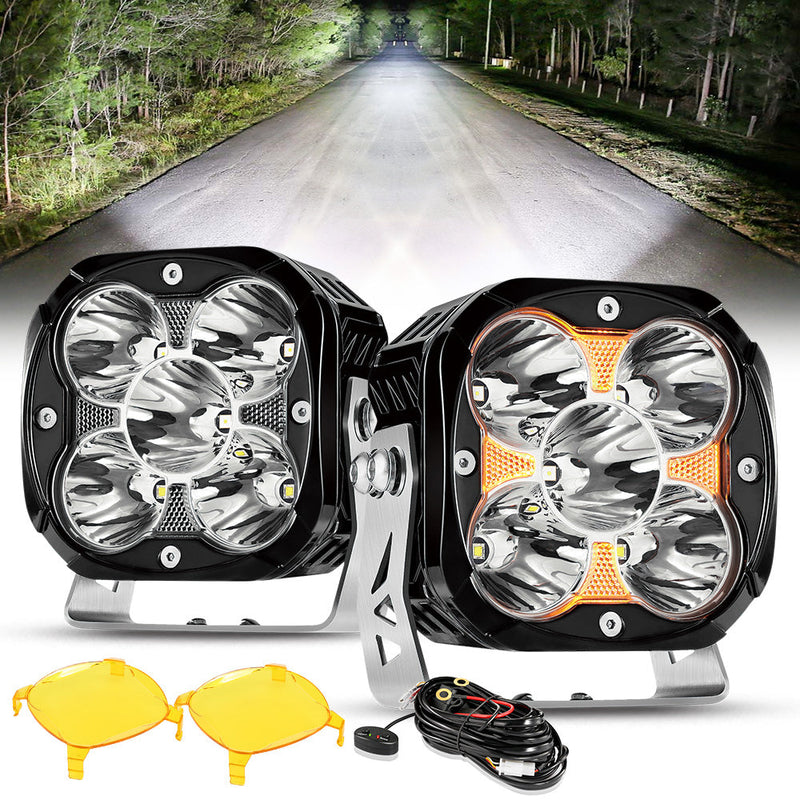 Load image into Gallery viewer, XP-ULTRA Series 4.5 Inch LED Pod Lights Off Road Lights with Amber DRL
