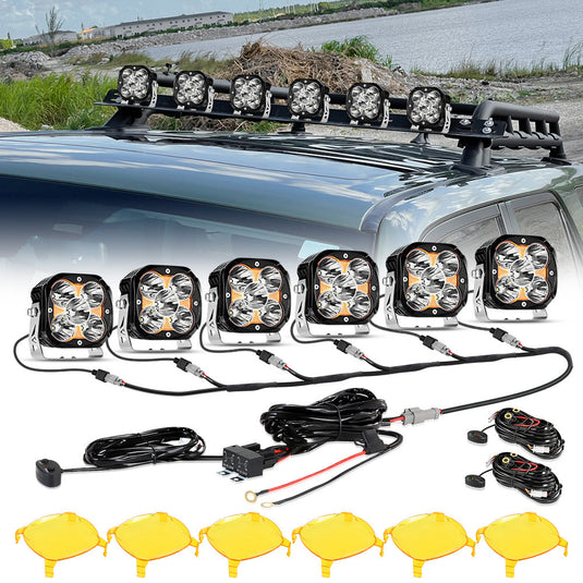 XP-ULTRA Series 4.5 Inch LED Pod Lights Off Road Lights with Amber DRL