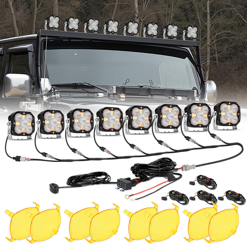 Load image into Gallery viewer, XP-ULTRA Series 4.5 Inch LED Pod Lights Off Road Lights with Amber DRL

