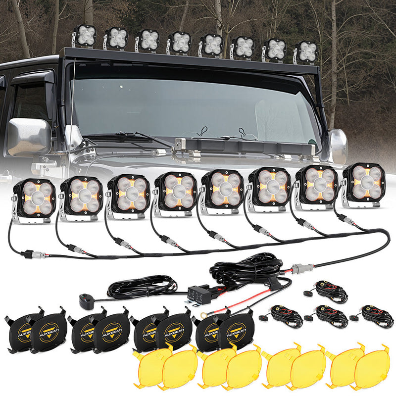 Load image into Gallery viewer, XP-ULTRA Series 4.5 Inch Flood Beam LED Pod Lights Off Road Lights with Amber DRL
