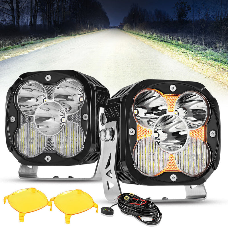 Load image into Gallery viewer, XP-ULTRA Series 4.5 Inch LED Pod Lights Off Road Lights with Amber DRL
