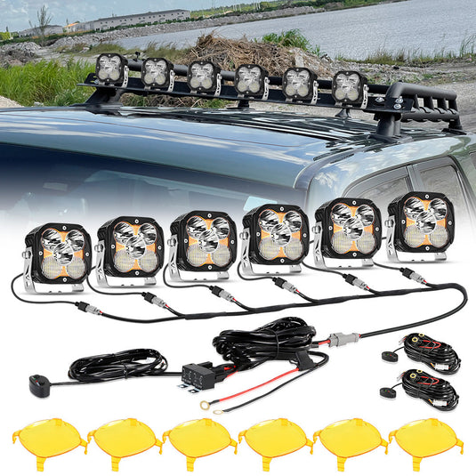 XP-ULTRA Series 4.5 Inch Combo Beam LED Pod Lights Off Road Lights with Amber DRL
