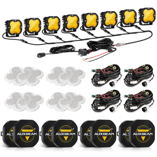 XP-ULTRA Series 3 Inch 80W Flood Beam LED Pods Amber&White Offroad Lights