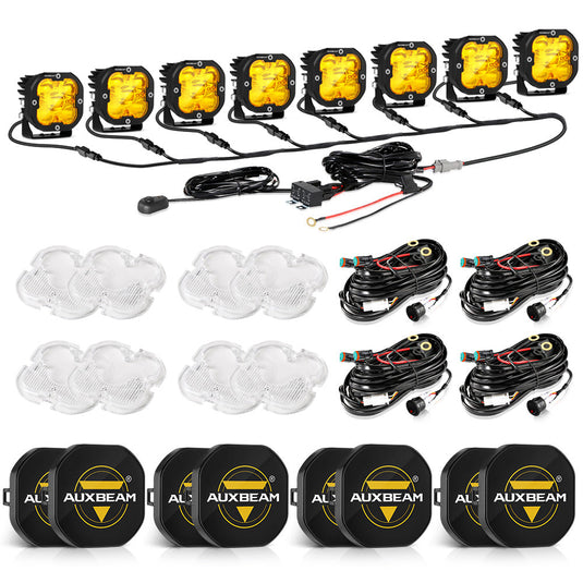 XP-ULTRA Series 3 Inch 80W Combo Beam LED Pods Amber&White Offroad Lights