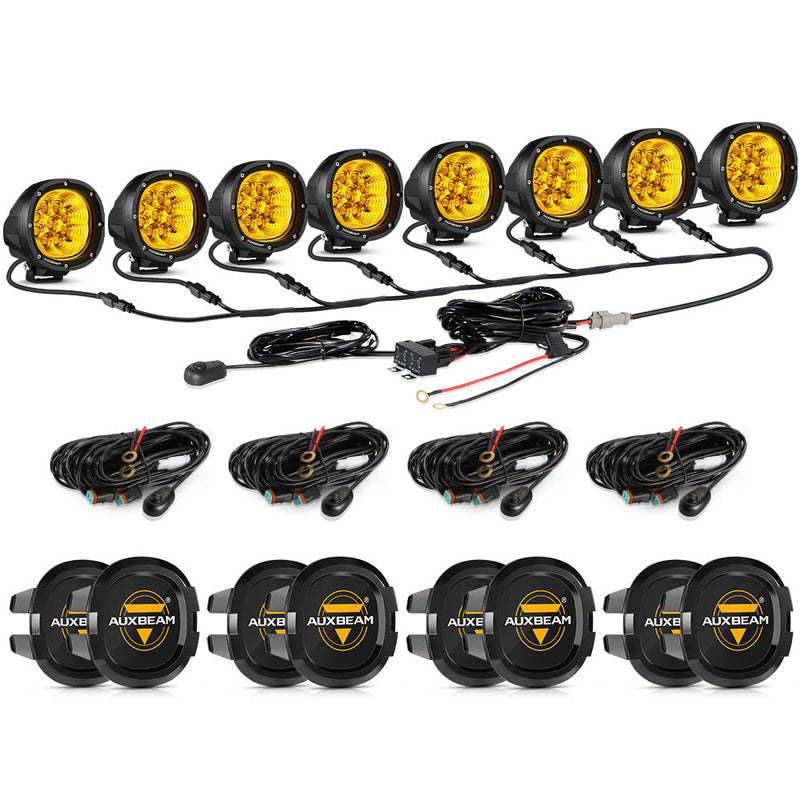 Load image into Gallery viewer, P4 Series | 4 Inch 90W 9000LM Round LED Driving Lights Flood Amber Pod Lights
