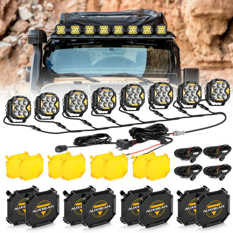 Load image into Gallery viewer, CUBE-Z Series 4 Inch Spot LED Pod Lights Off Road Lights with White DRL &amp; Amber Turn Signal Lights
