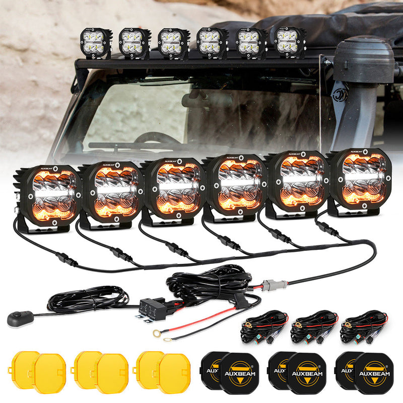 Load image into Gallery viewer, XP-ULTRA Series 3 Inch 84W LED Combo Pod Light Off Road Lights with White DRL&amp;Amber Turn Signal Light
