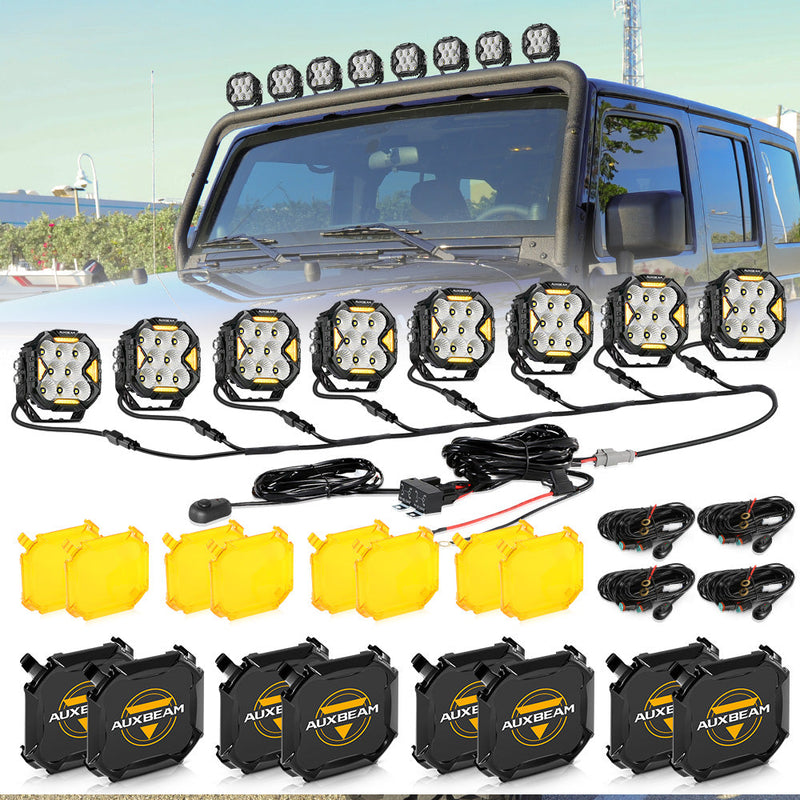 Load image into Gallery viewer, CUBE-Z Series 4 Inch LED Pod Lights Off Road Lights with White DRL &amp; Amber Turn Signal Lights
