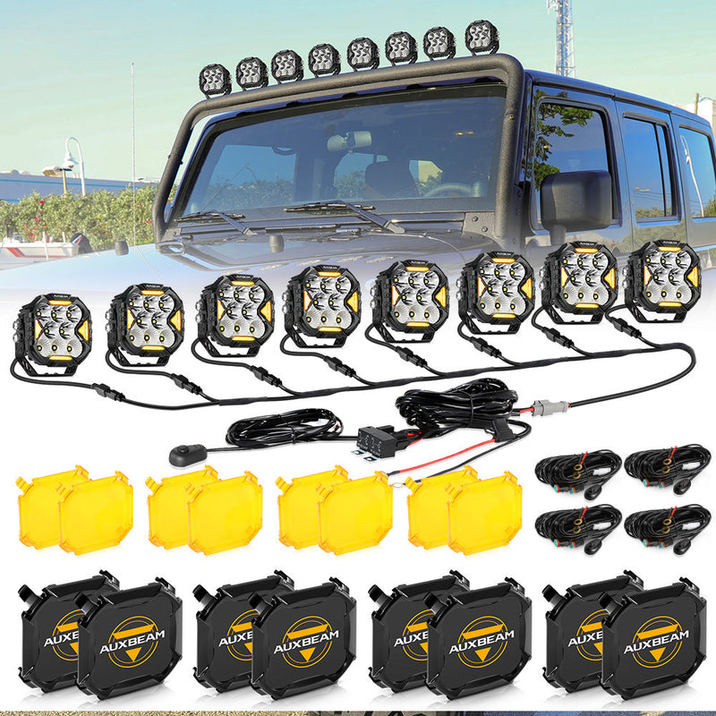 Load image into Gallery viewer, CUBE-Z Series 4 Inch LED Pod Lights Off Road Lights with White DRL &amp; Amber Turn Signal Lights

