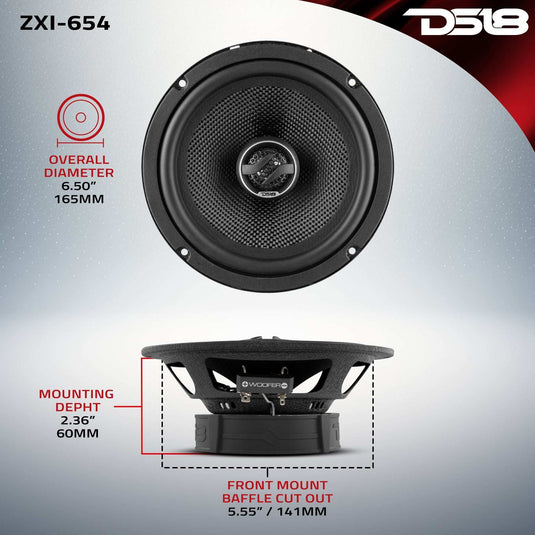 ZXI 6.5" 2-Way Coaxial Speakers with Kevlar Cone 80 Watts Rms 4-Ohm - Skoutley Outdoors LLC