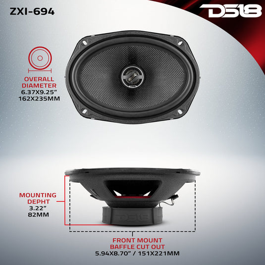 ZXI 6x9" 2-Way Coaxial Speakers with Kevlar Cone | 120W RMS 4-Ohm