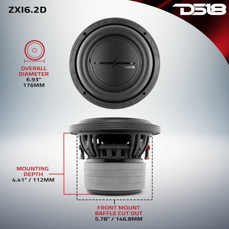 Load image into Gallery viewer, ZXI 6.5&quot; High Excursion Subwoofer Quad Stacked Magnets 300 Watts Rms DVC 2-Ohm

