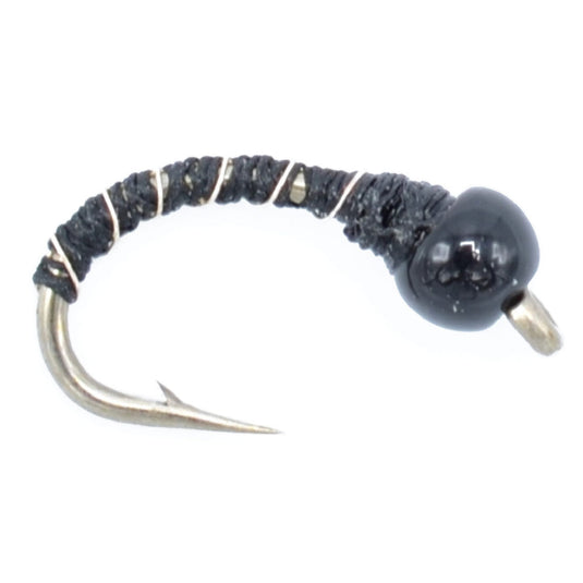 Black Zebra Midge - 1 Dozen - Size 22 - Tailwater and Lake Fishing Flies