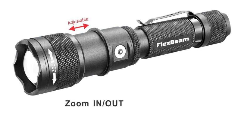 Load image into Gallery viewer, FlexBeam- 1200 Lumen Adjustable Beam Rechargeable Flashlight
