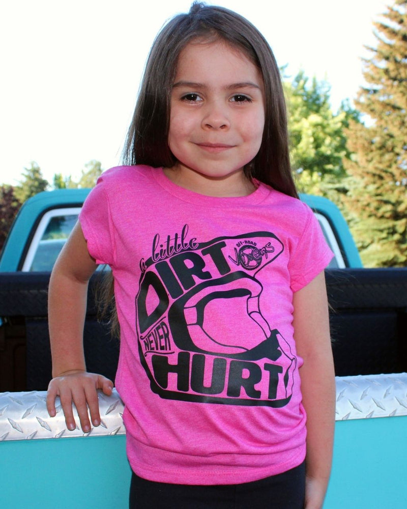 Load image into Gallery viewer, A Little Dirt Never Hurt Youth Tee Pink

