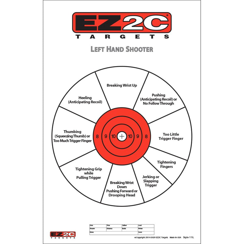Load image into Gallery viewer, EZ2C Right Hand/Left Hand Diagnostic Training Paper Target 11”x17” USA MADE Style 11
