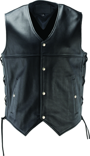Kuryakyn Leather By River Road Old Skool Leather Vest Black - 2XL