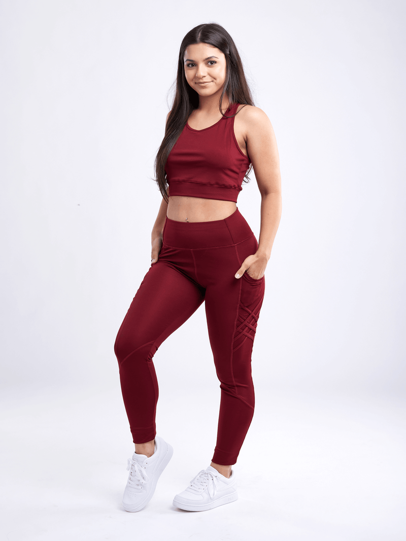 Load image into Gallery viewer, JupiterGear High-Waisted Criss-Cross Training Leggings with Hip Pockets
