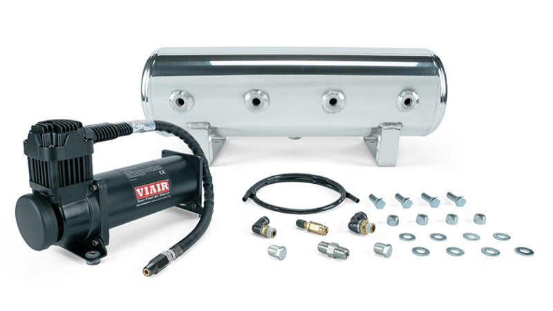 Load image into Gallery viewer, Air Lift 2.5 Gal. Polished Tank w/ Viair 444b Blk Compressor (Incl. Fittings &amp; Mounting Hardware)
