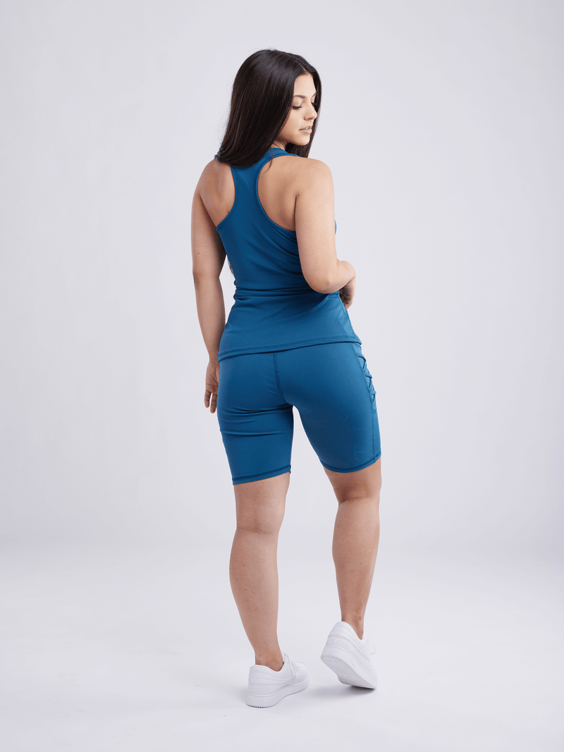 Load image into Gallery viewer, JupiterGear High-Waisted Workout Shorts with Pockets &amp; Criss Cross Design
