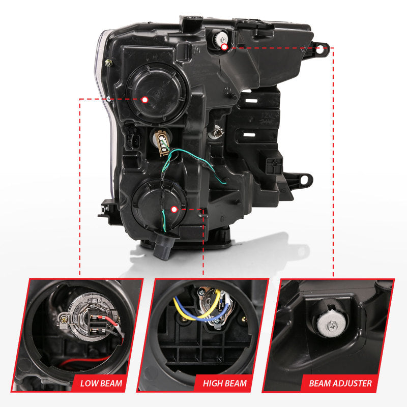 Load image into Gallery viewer, ANZO 2018-2019 Ford F-150 Projector Plank Style H.L. Black Amber (Without Switchback)
