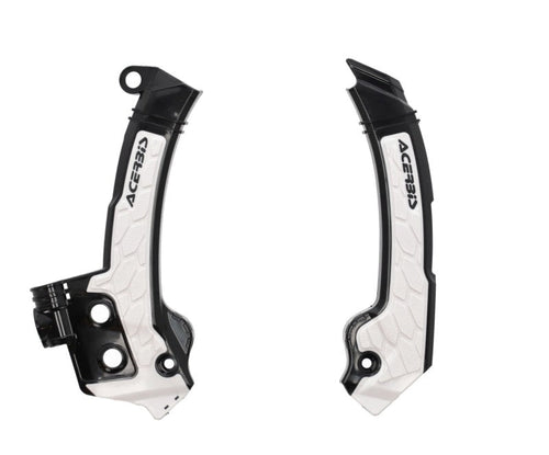 Acerbis 23+ Husqvarna FC/FX/ TC/ TXi/ FE/ TE Frame Guards- X-Grip - Black/White 2979601007