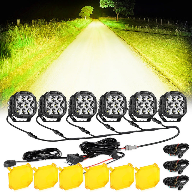 Load image into Gallery viewer, CUBE-Z Series 4 Inch LED Pod Lights Off Road Lights with White DRL &amp; Amber Turn Signal Lights
