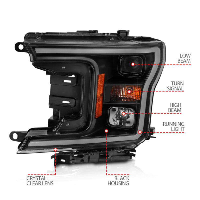 Load image into Gallery viewer, ANZO 2018-2019 Ford F-150 Projector Plank Style H.L. Black Amber (Without Switchback)

