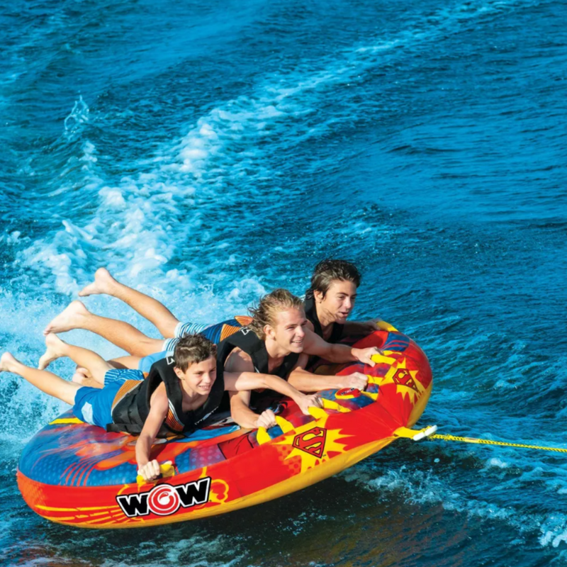 Load image into Gallery viewer, WOW Sports DC Comics Superman 3-Person Soft Top Deck Tube Towable
