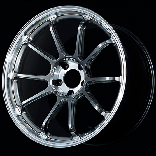 Advan RZ-DF2 19x10.5 / +32 Offset / 5x120 / 72.5mm Bore / Diamond Cut and Hyper Platinum Black YAF9L32WDHPB