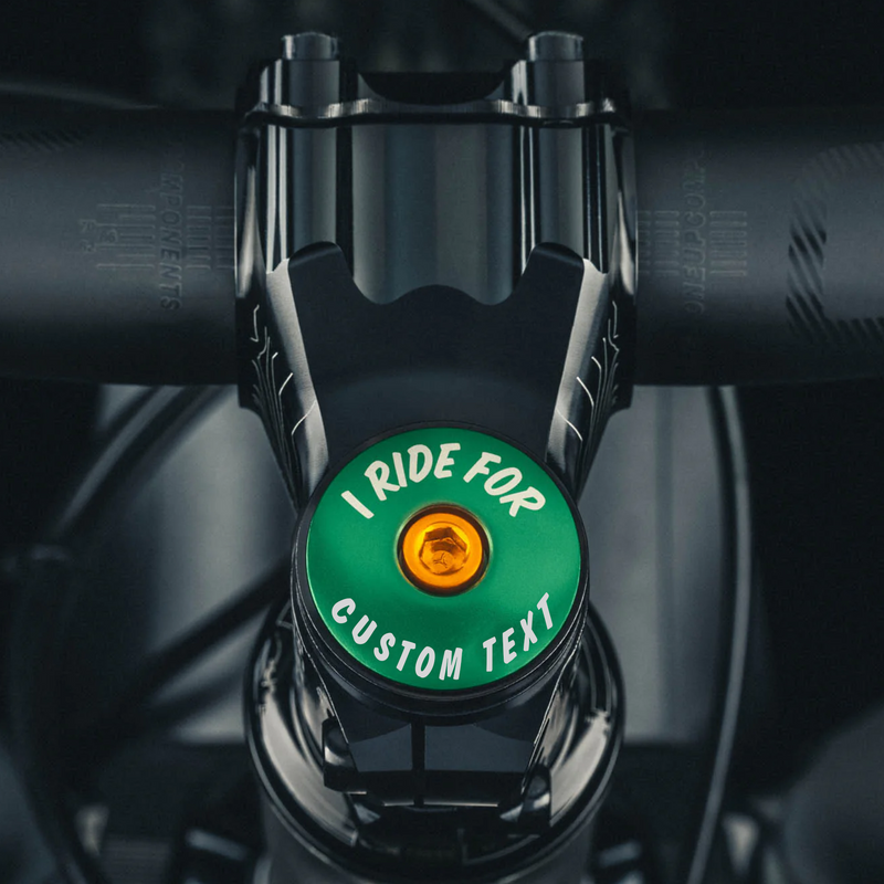 Load image into Gallery viewer, I Ride For - Custom Bicycle Headset Cap
