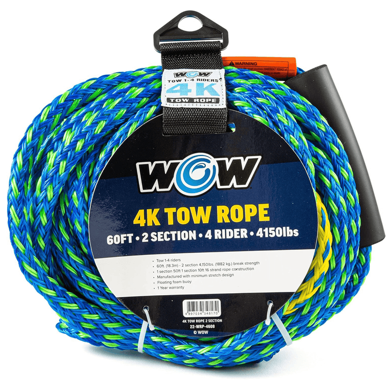 Load image into Gallery viewer, WOW Watersports 60ft 4-Rider 4K Tow Rope with 2 Sections
