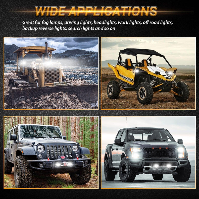 Load image into Gallery viewer, R4 Series | 4 Inch 60W Corrugated Lens 120° Wide Beam LED Pods Lights
