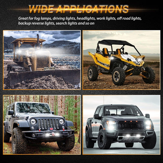 R4 Series | 4 Inch 60W Corrugated Lens 120° Wide Beam LED Pods Lights