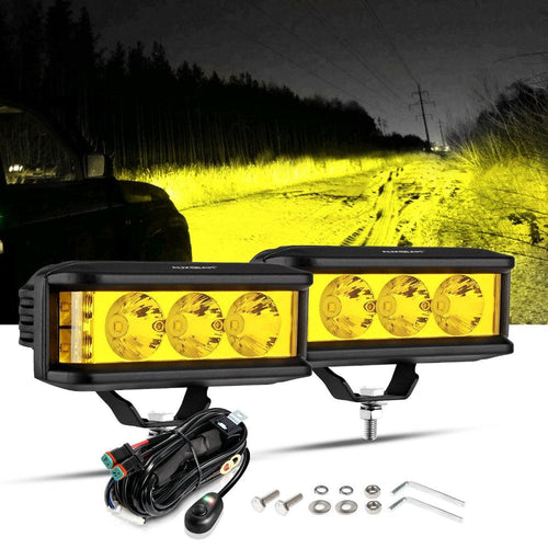 R5 Series | 5 Inch 68W Amber Square Side Shooter Spot Beam LED Pod Lights LED Light Bar