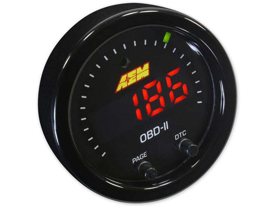 AEM Electronics X-Series OBDII Digital Datastream Gauge Black Bezel & Black Face plate