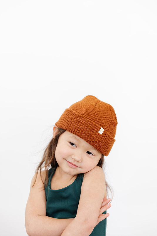 Waffle Knit Beanie - Coffee